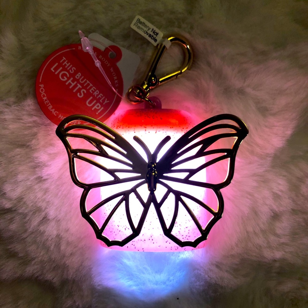 Light up butterfly pocketbac holder
